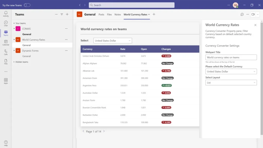 World Currency Rates For Sharepoint