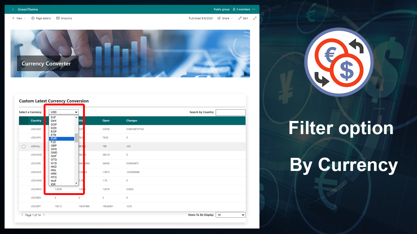 Worldcurrencyrates 8 Filter Option By Currency